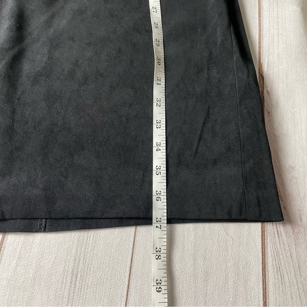 Vintage 90s Whimsigoth Faux Suede Midi Skirt Women’s 16 Black Long Pencil Pocket - Picture 14 of 15